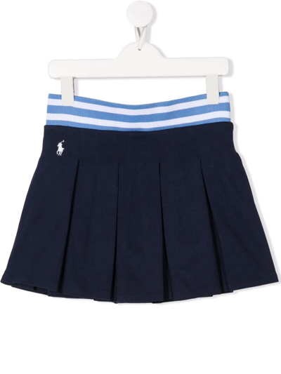 Ralph Lauren Kids' Polo Pony Logo-waist Skirt In Blue
