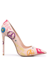 LE SILLA SLOGAN-PRINT STILETTO PUMPS