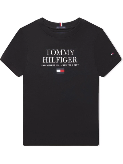 Tommy Hilfiger Junior Teen Logo Print T-shirt In Black