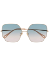 CHLOÉ GRADIENT-SENSE SQUARE-FRAME SUNGLASSES