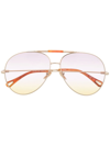 Chloé Gradient Pilot Sunglasses In Gold