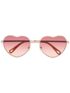 Chloé Milane Heart-shape Metal Sunglasses In Gold