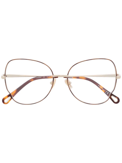 Chloé Cat-eye Glasses Frames In Gold