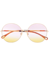 Chloé Ch0112s Round-frame Sunglasses In Gold
