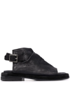 MOMA BUCKLE-FASTENED LEATHER SANDALS
