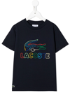 LACOSTE RAINBOW LOGO-PRINT T-SHIRT