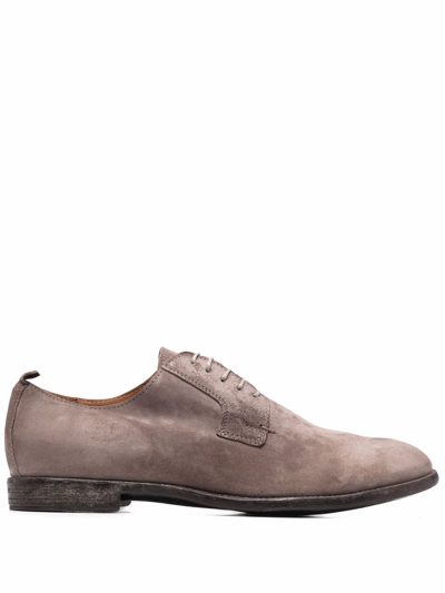 Moma Lace-up Suede Shoes In Grigio