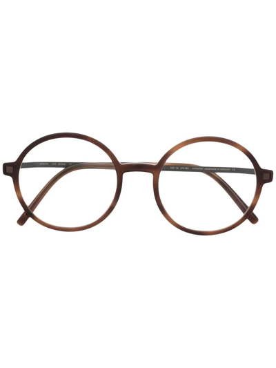 Mykita Round-frame Tortoiseshell Glasses In Brown