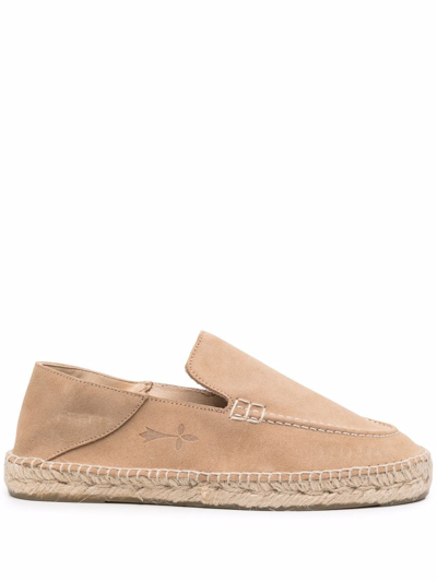 Manebi Man Traveler Loafers - Hamptons - Washed Beige In White