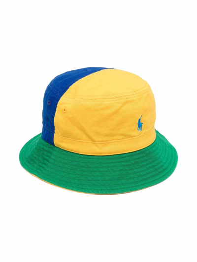 Ralph Lauren Kids' Colour-block Bucket Hat In Blue