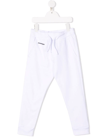 Dsquared2 Kids' Logo-print Drawstring Track Pants In White