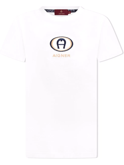 Aigner Kids' Logo-print T-shirt In White