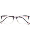 Carolina Herrera Logo-engraved Two-tone Glasses In Blue