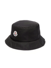 Moncler Logo-patch Bucket Hat In Black
