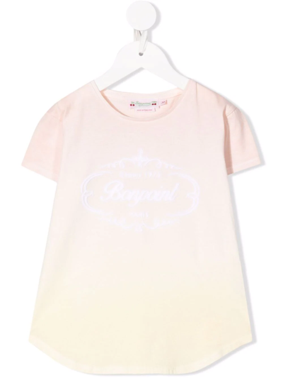 Bonpoint Teen Logo-print Gradient-effect T-shirt In Off White