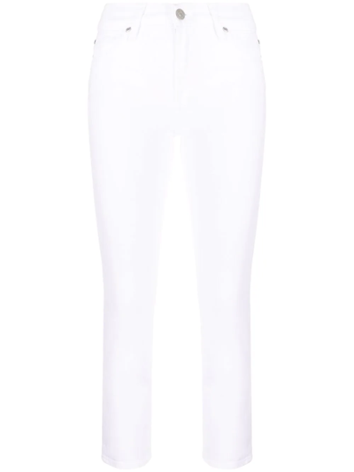7 For All Mankind Roxanne Cropped Skinny Jeans In White