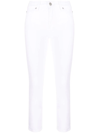 7 For All Mankind Slim Kick High-rise Bootcut Jeans In White