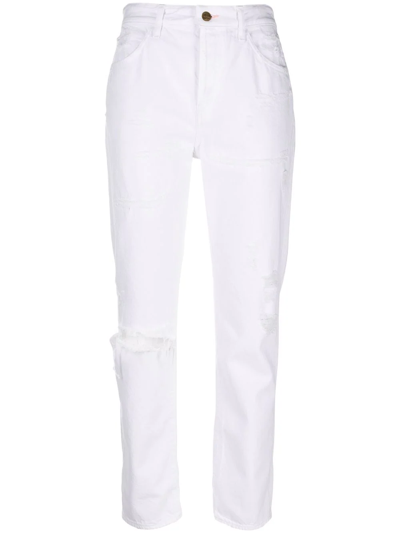 Washington Dee Cee Slim-cut Ripped Jeans In White