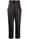 ISABEL MARANT STRAIGHT LEG LEATHER TROUSERS