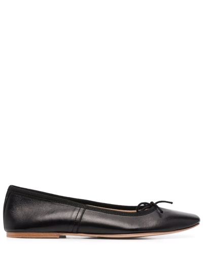 Apc Leah Leather Ballerina Shoes In Black