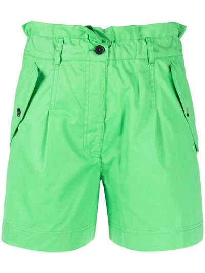 Kenzo High-waisted Cargo Shorts In Green