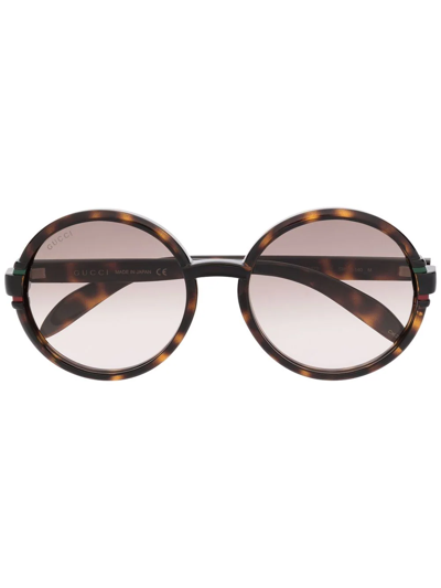 Gucci Round-frame Sunglasses In Brown