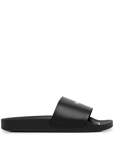 Off-white Contrasting Logo Slides In Black