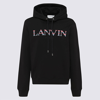 Lanvin Embroidered-logo Drawstring Hoodie In Black