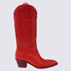 BUTTERO RED LEATHER COWBOY BOOTS