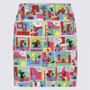 Moschino Multicolor Cotton Mini Skirt In Red