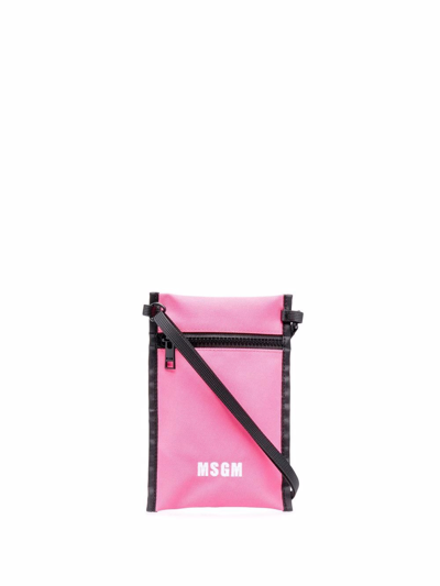 Msgm Rectangular Pouch Satchel Bag In Rosa