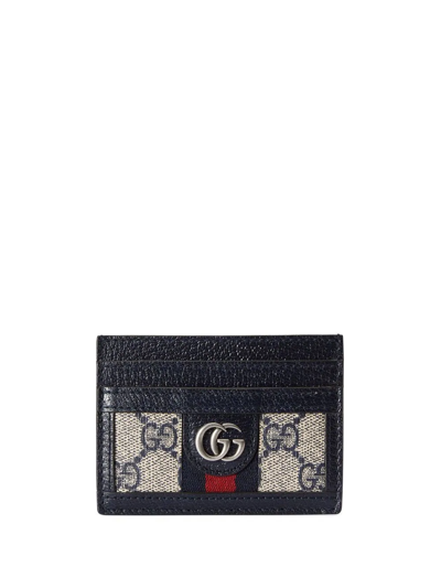 Gucci Ophidia Gg Card Case In Blue