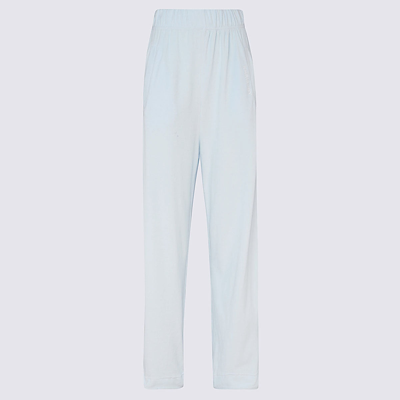 Khrisjoy Light Blue Cotton Blend Trousers In Pale Blue