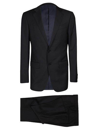 Ermenegildo Zegna Black Wool Two-piece Suit In Nero