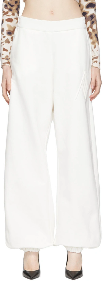 Attico Tapered Wide-leg Track Pants In White
