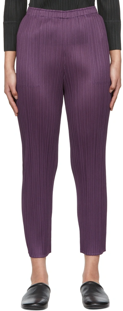 Issey Miyake Monthly Colours February Plissé Trousers In Purple