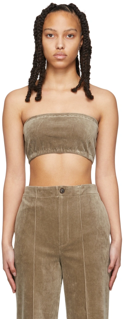 Auralee Taupe Velour Bandeau In Light Brown