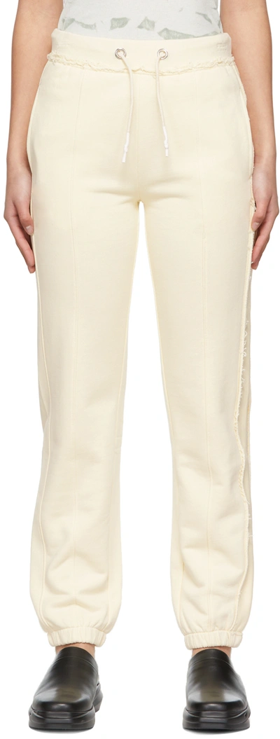 Helmut Lang Off-white Panel Lounge Pants In Custard - K66