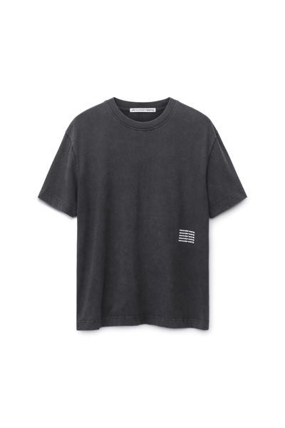 Alexander Wang Acid Wash Tee In High Twist Jersey In Acid Black