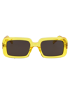 Saint Laurent Sunrise 52mm Rectangle Sunglasses In 004 Yellow Yellow Black