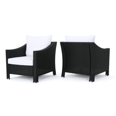 Noble House Antibes Outdoor Chair Set (set Of 2) In Black