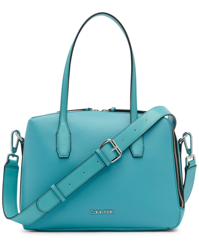 Calvin Klein Brenda Satchel Bag In Turquoise