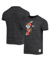 Retro Brand Men's Original  Black Oklahoma State Cowboys Batter Slub Vintage Tri-blend T-shirt In Heather Black