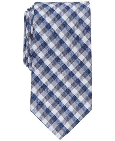 Club Room Men's Silva Check Tie, Created For Macy's In Silver