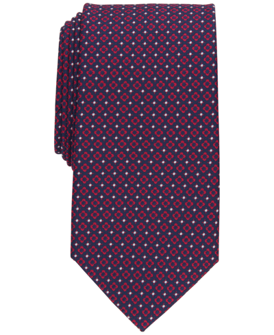 Club Room Men's Classic Floral Medallion Neat Tie, Created For Macy's In Red