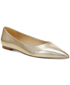 Sam Edelman Wanda Womens Comfort Insole Pointed Toe Ballet Flats In Molten Gold