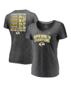 Fanatics Branded Heathered Charcoal Los Angeles Rams Super Bowl Lvi Champions Schedule V-neck T-shir In Heathered Charcoal