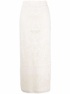 Valentino High-waist Guipure Lace Maxi Skirt In Neutrals