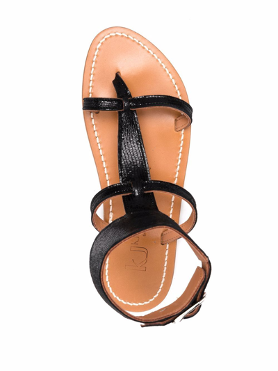 K.jacques Caravelle Leather Sandals In Black