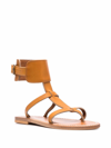 Kjacques Caravelle K. Jacques Leather Sandal In Beige